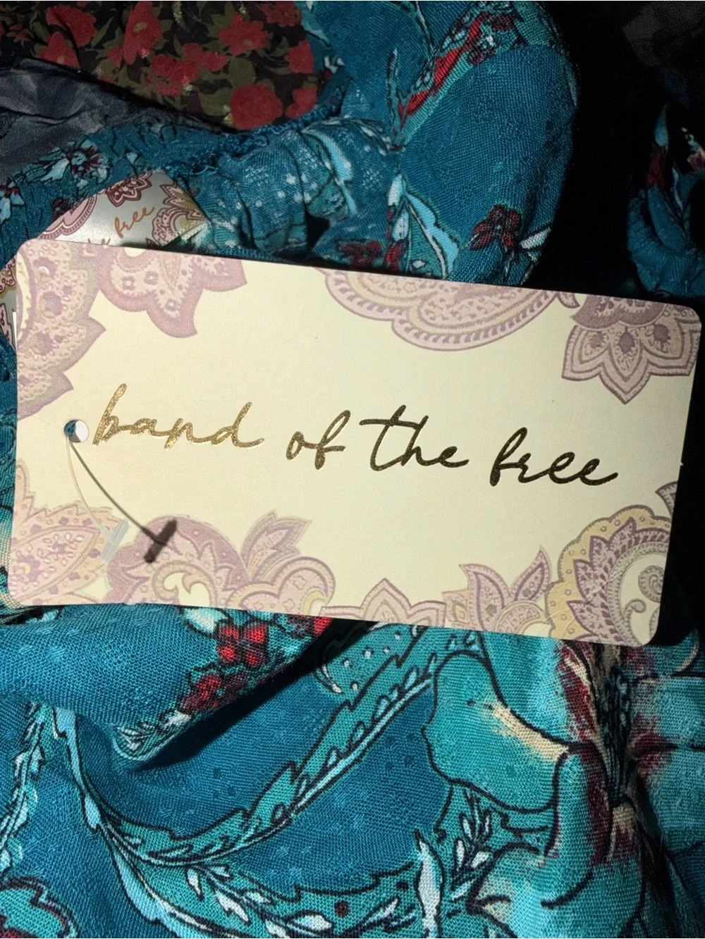 Band of the Free Women's Teal Floral Sarong Wrap. Sz XS - NWT